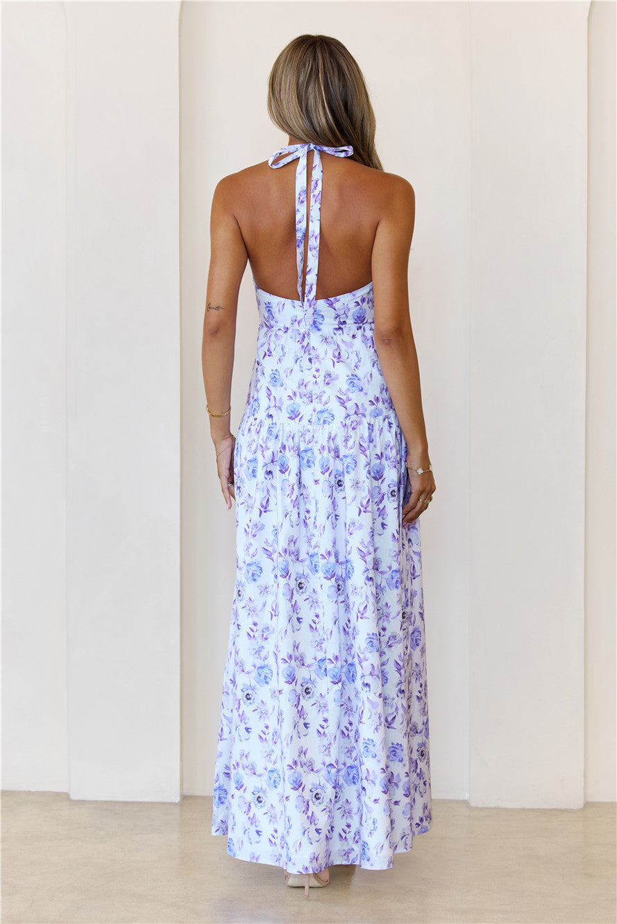 Wardrobe Goals Halter Maxi Dress Lilac