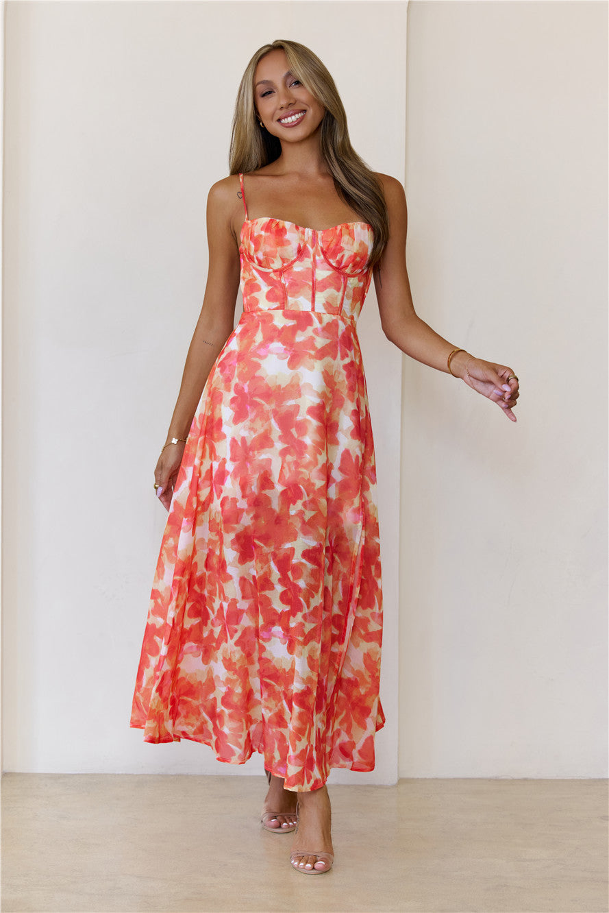 All Eyes Here Maxi Dress Orange