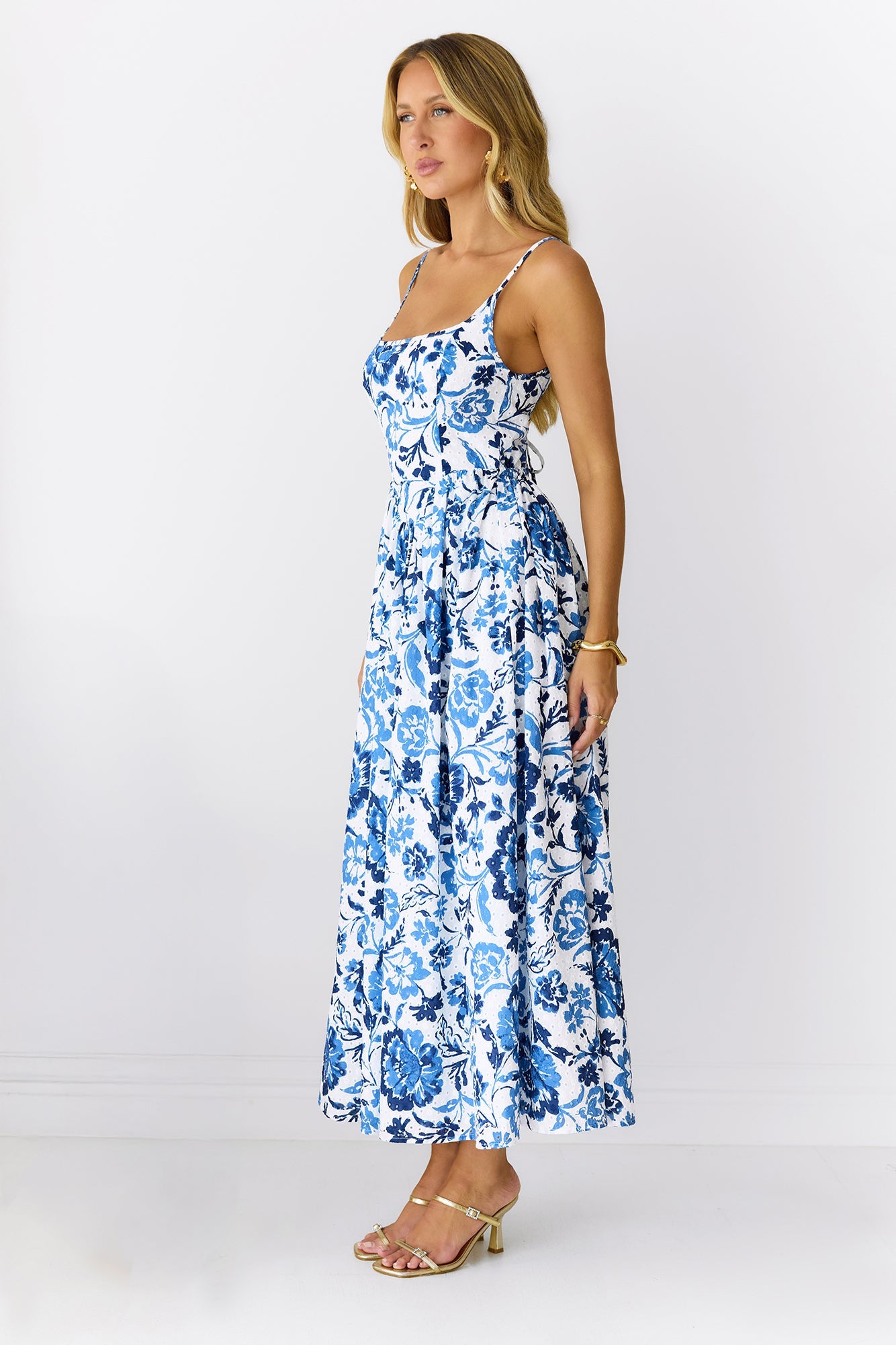 Fresh Blossom Maxi Dress Blue