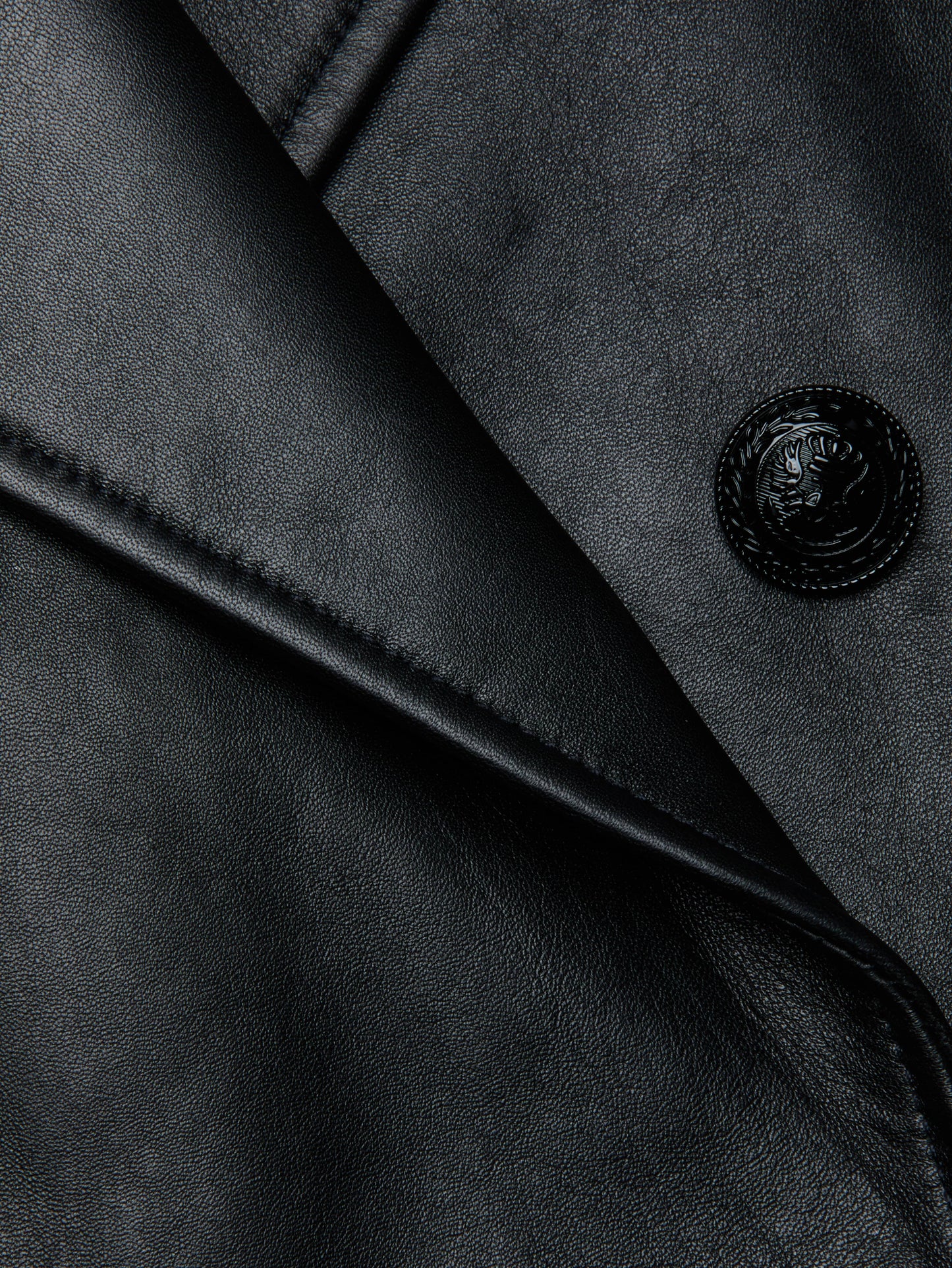 Xoey Cropped Leather Trench Coat