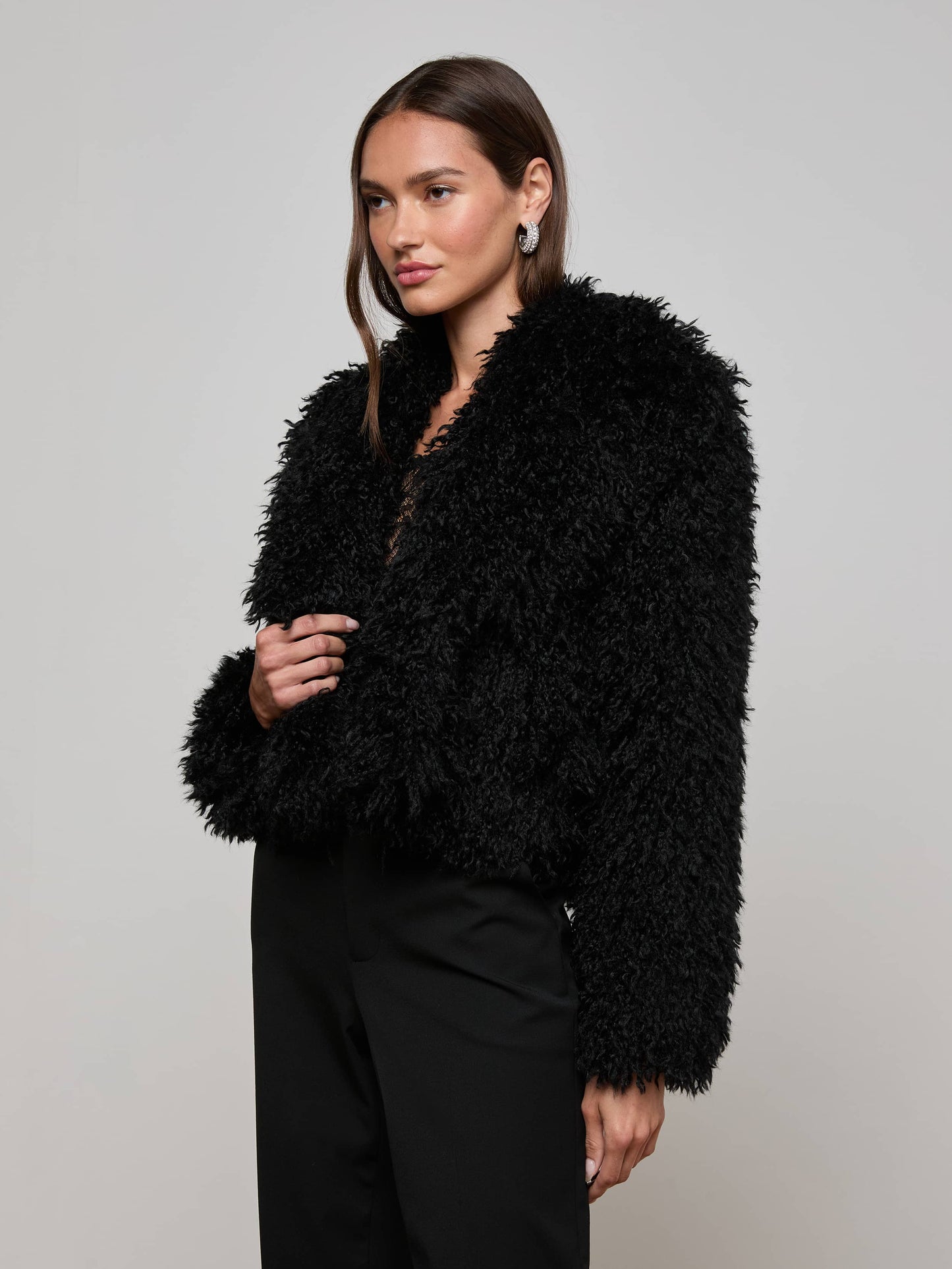 Aura Cropped Faux Fur Jacket