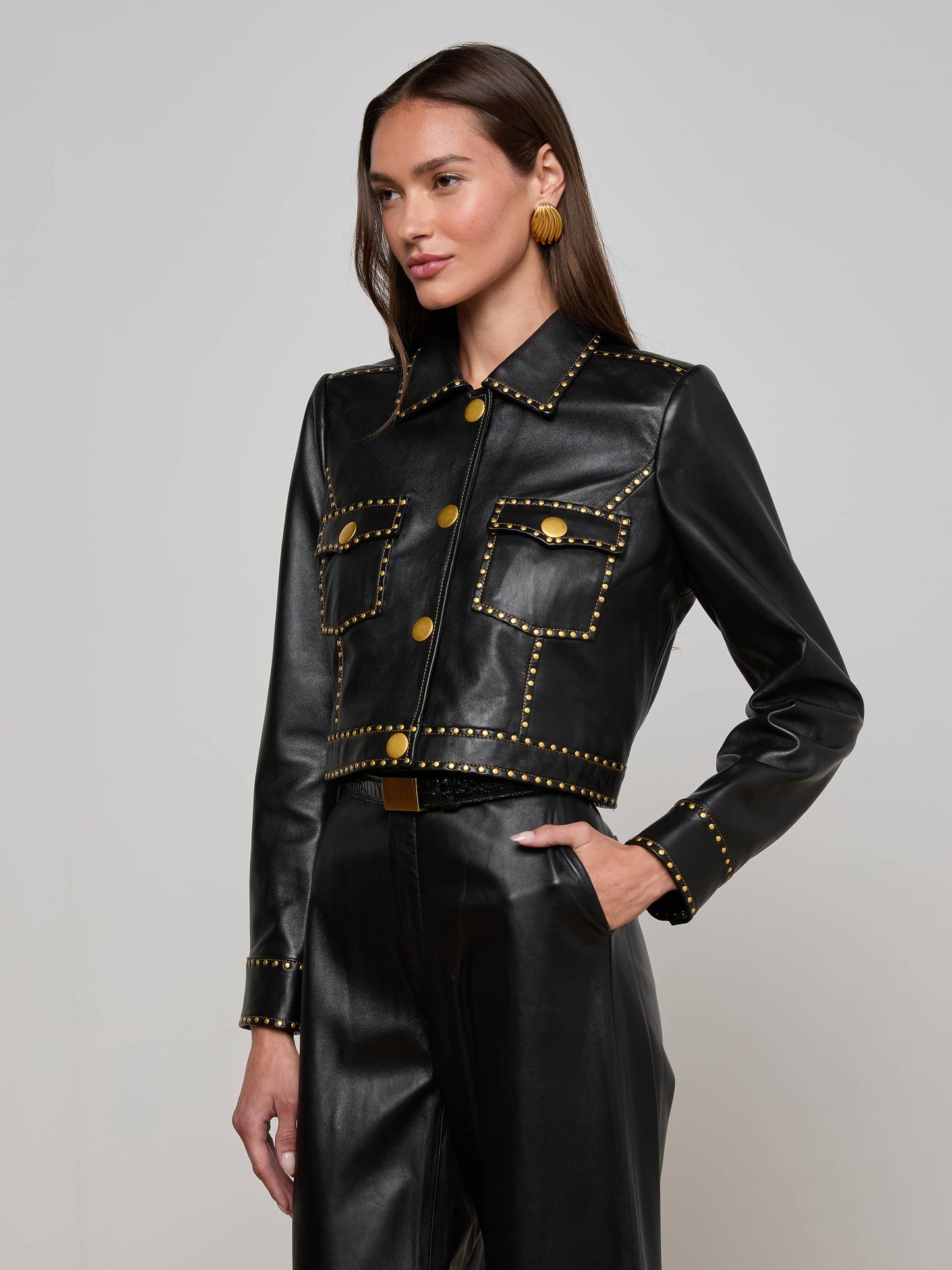 Winsome Studded Leather Jacket
