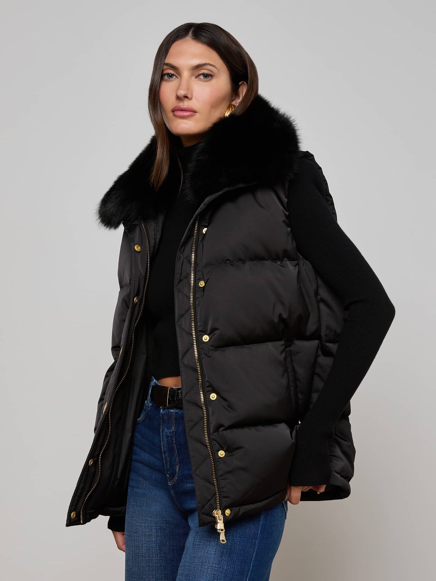 Nalo Faux Fur Puffer Vest