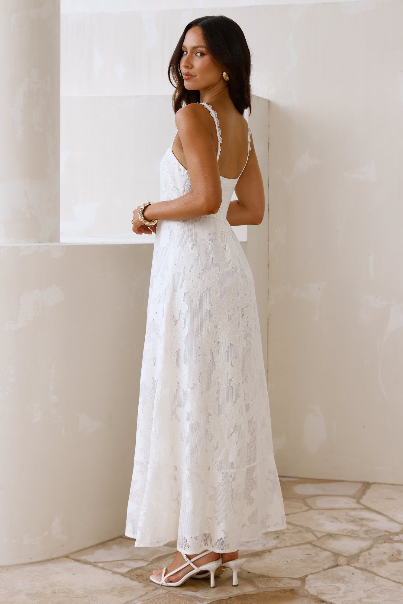 Soft Blossom Maxi Dress Cream