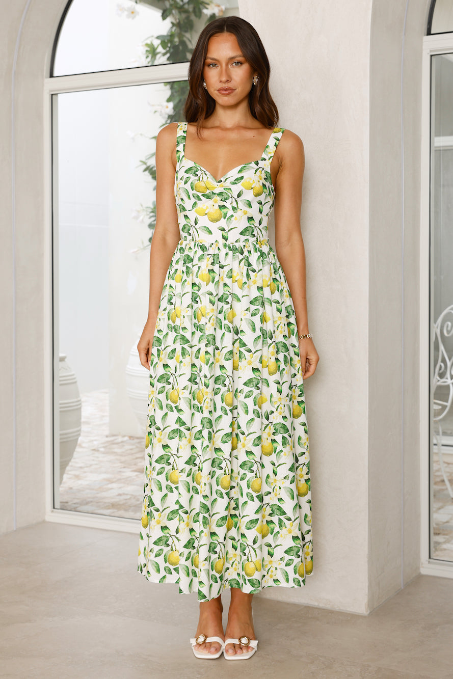 Under The Lemon Tree Midi Dress Print