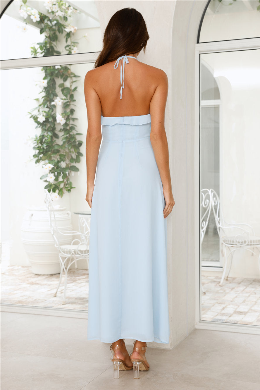 Love Potion Halter Maxi Dress Blue