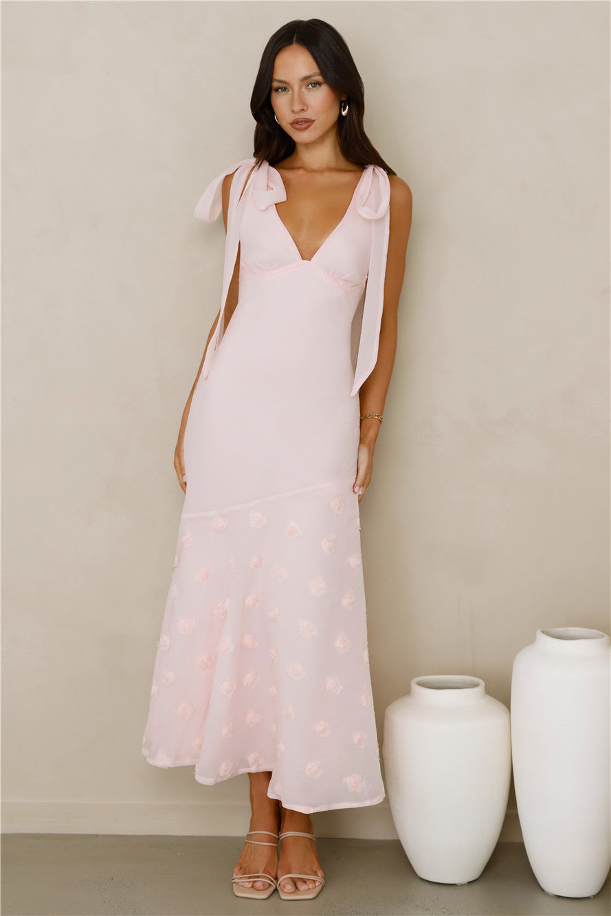 Whispering Petals Maxi Dress Pink