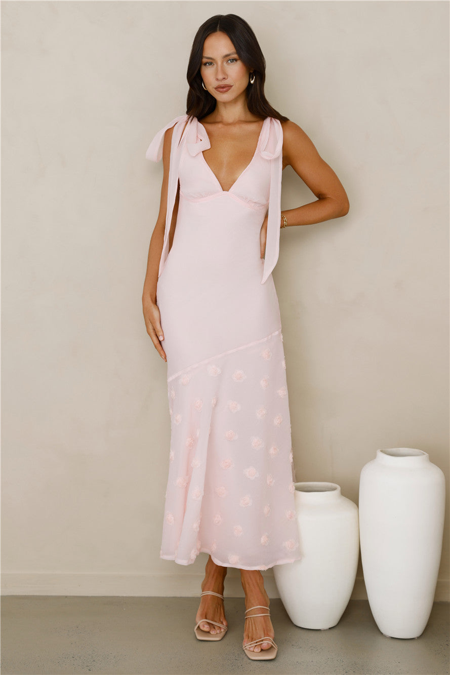 Whispering Petals Maxi Dress Pink