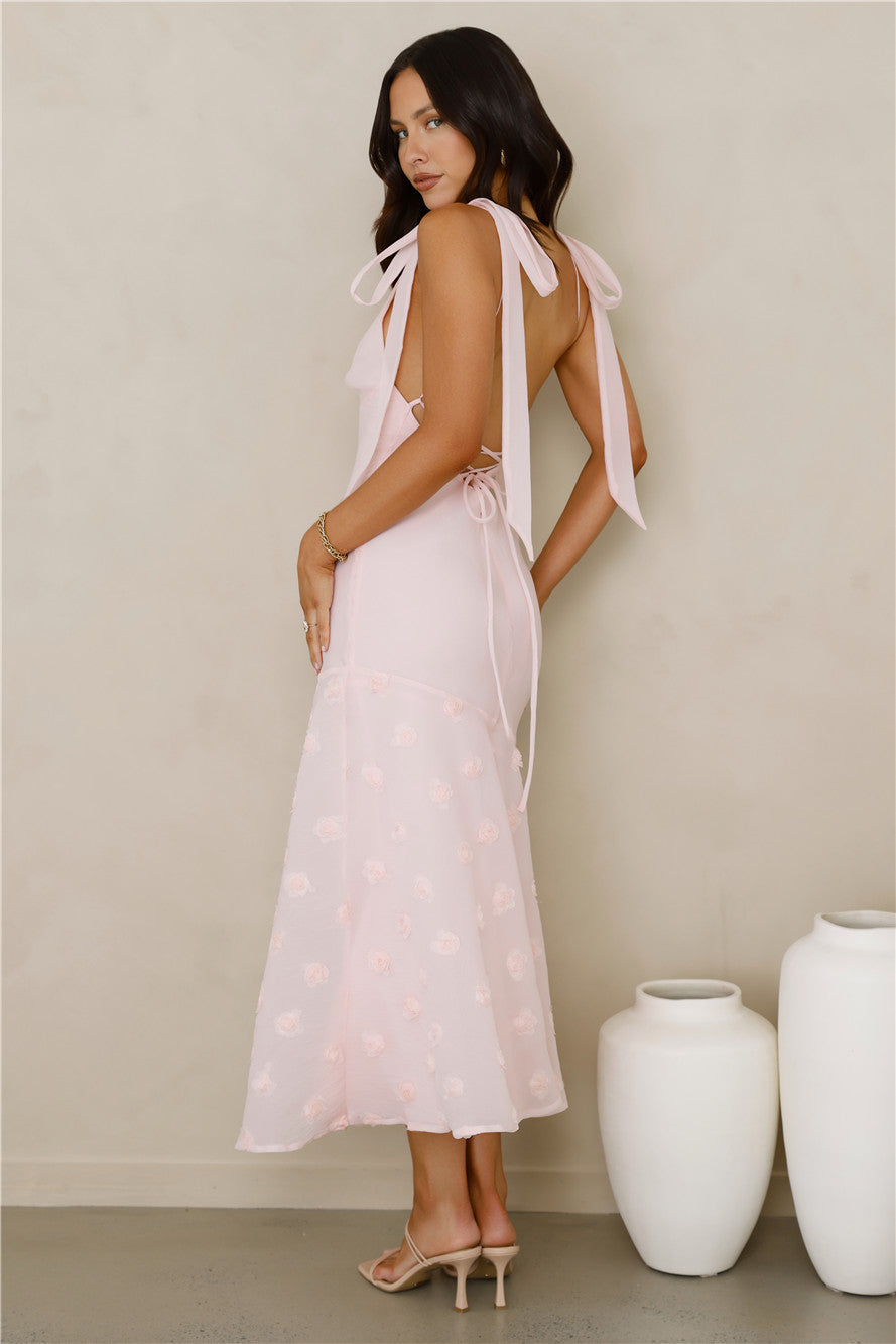 Whispering Petals Maxi Dress Pink