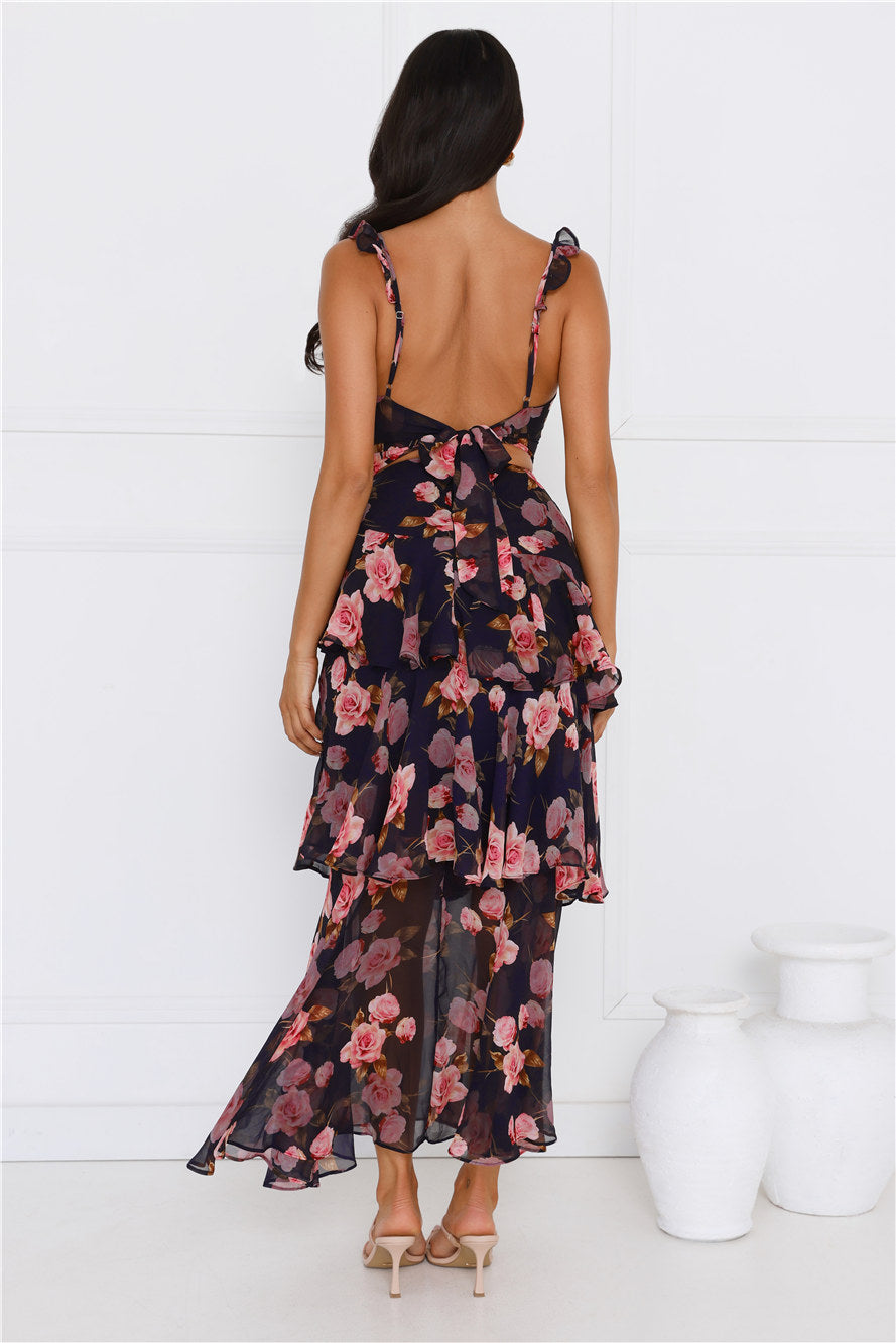 Dahlia Dance Maxi Dress Navy