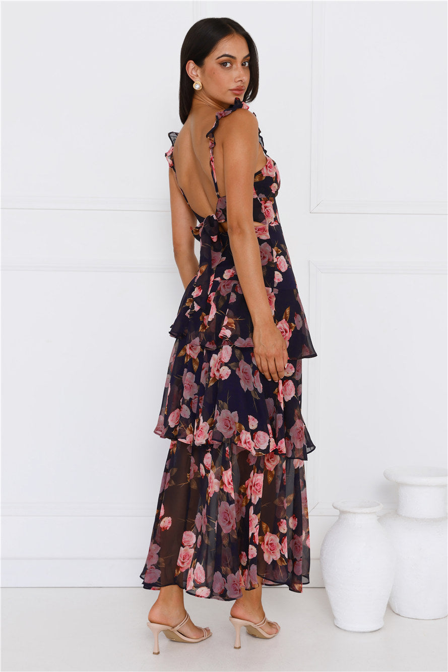 Dahlia Dance Maxi Dress Navy