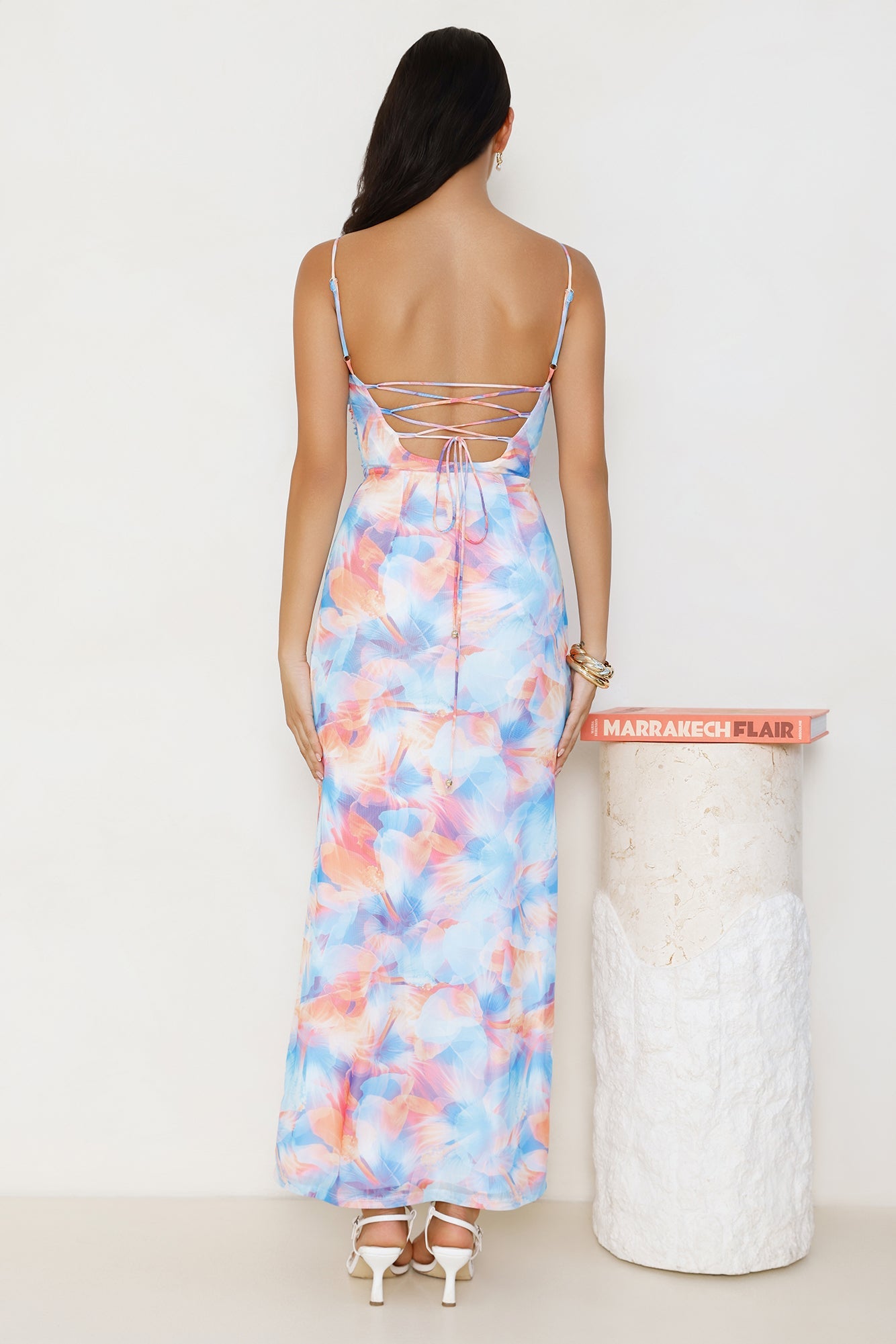Vivid Daydream Mesh Maxi Dress Print