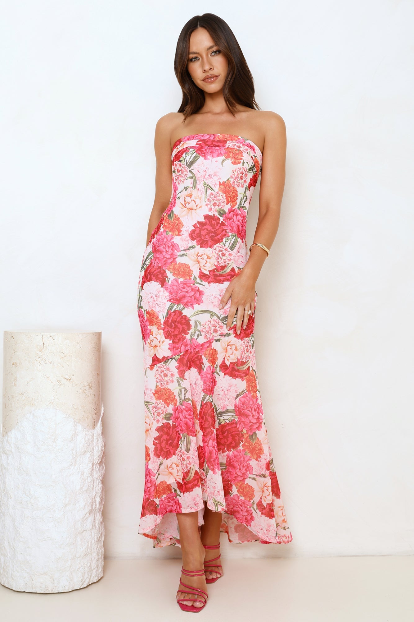 Hello Pretty Things Strapless Maxi Dress Pink
