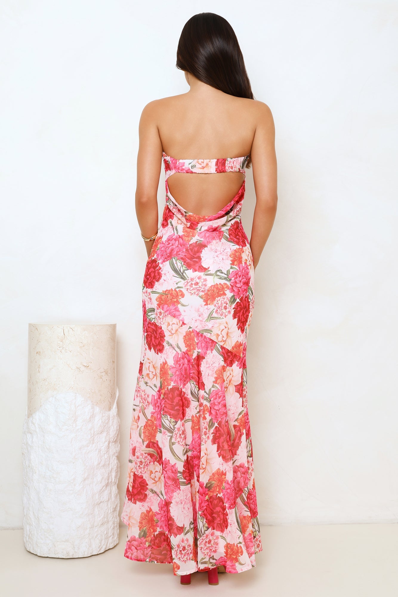 Hello Pretty Things Strapless Maxi Dress Pink
