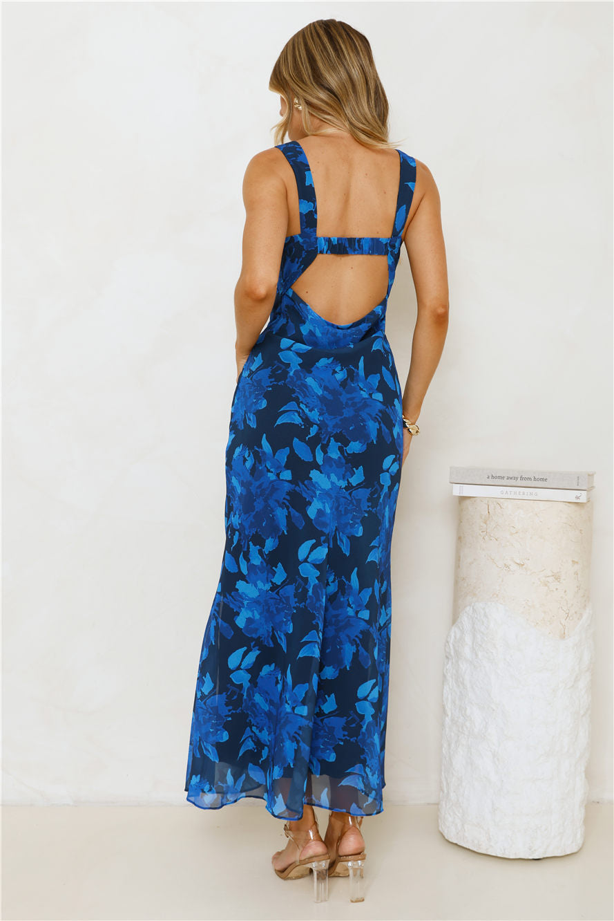 Let's Twirl Maxi Dress Blue
