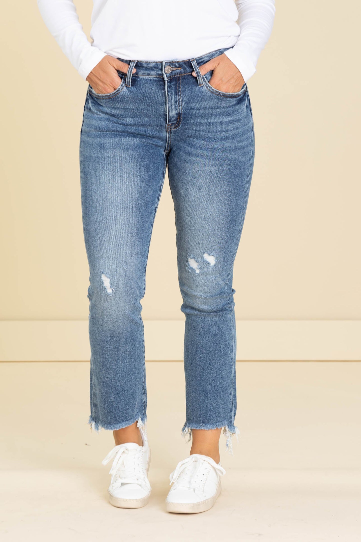 Lovervet Mid Rise Ankle Bootcut Jeans