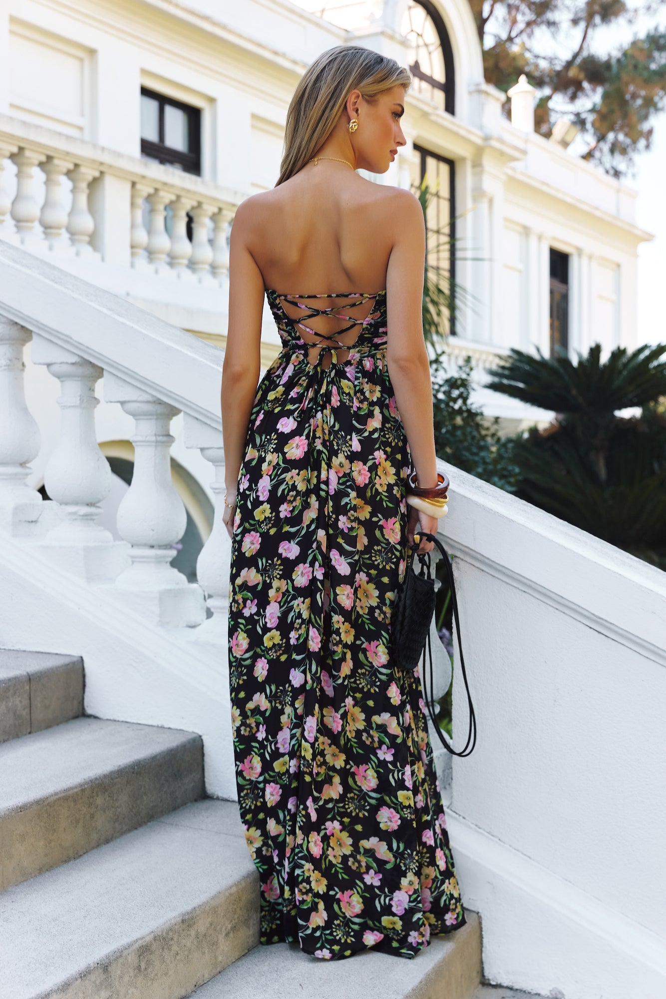 Twirl With Me Strapless Maxi Dress Black
