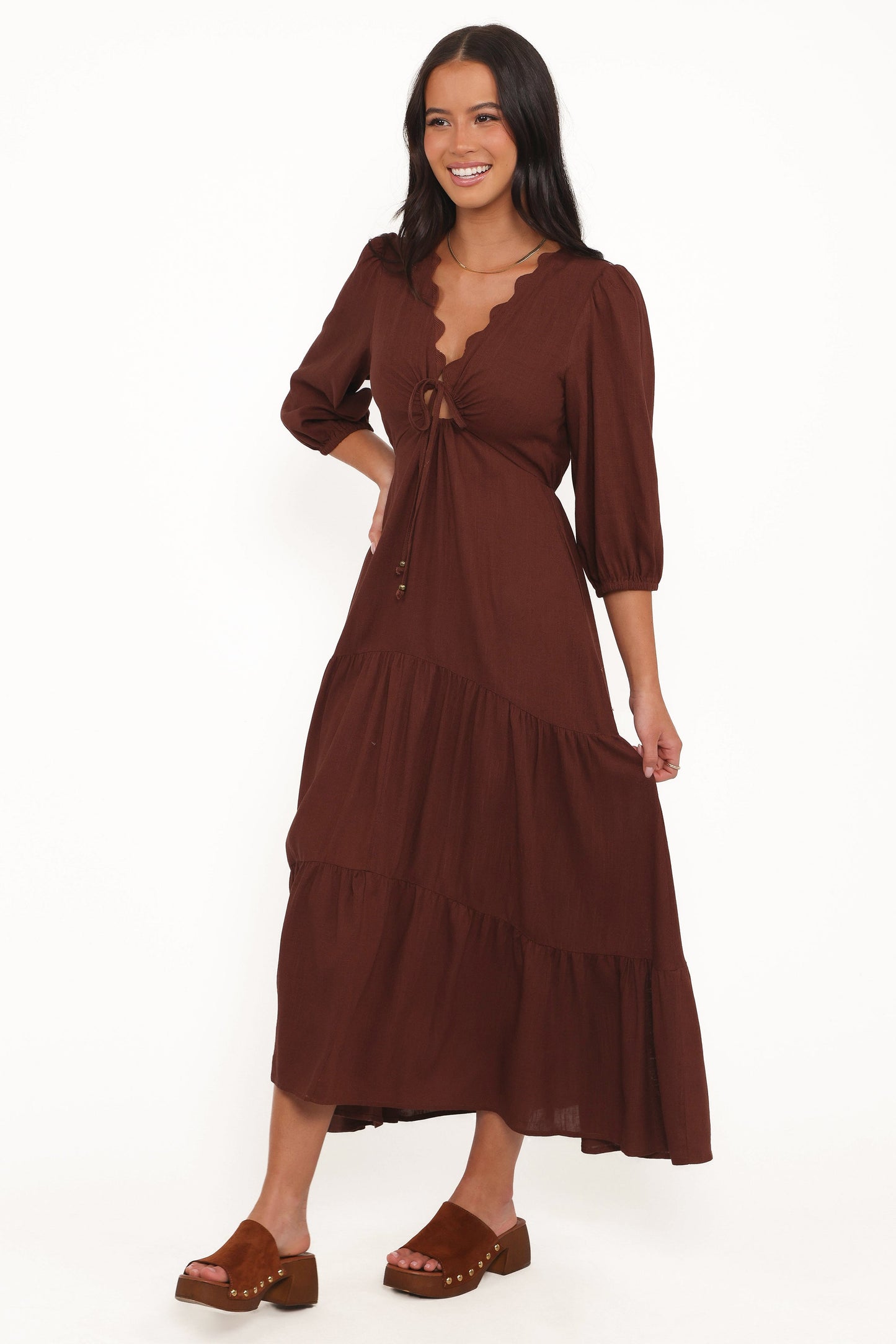 Eleonara Midi Dress - Chocolate