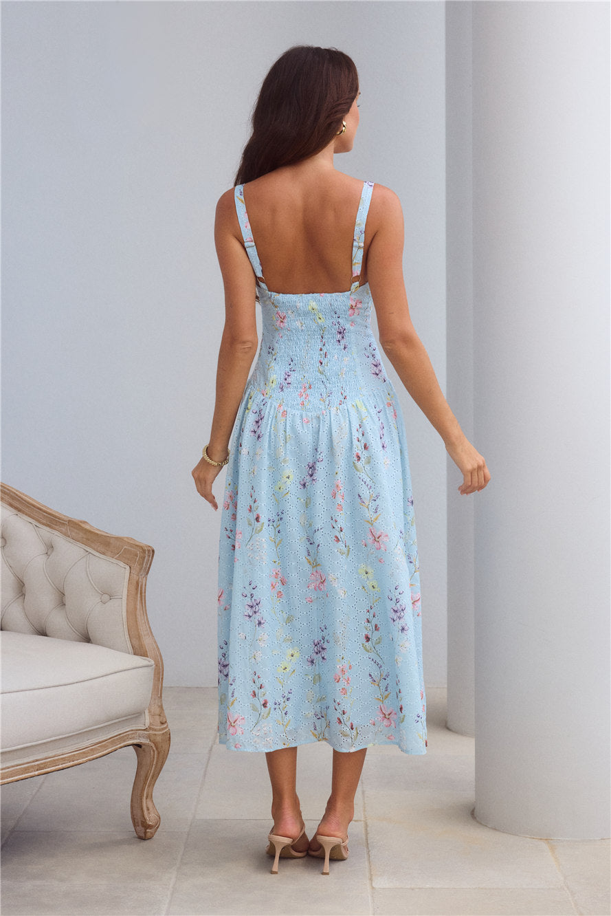 Whimsical Charm Maxi Dress Blue
