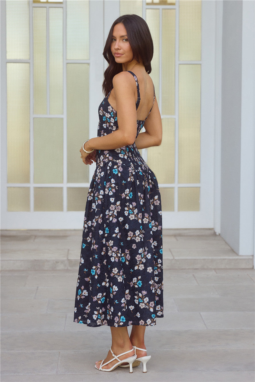 Whimsical Charm Maxi Dress Black