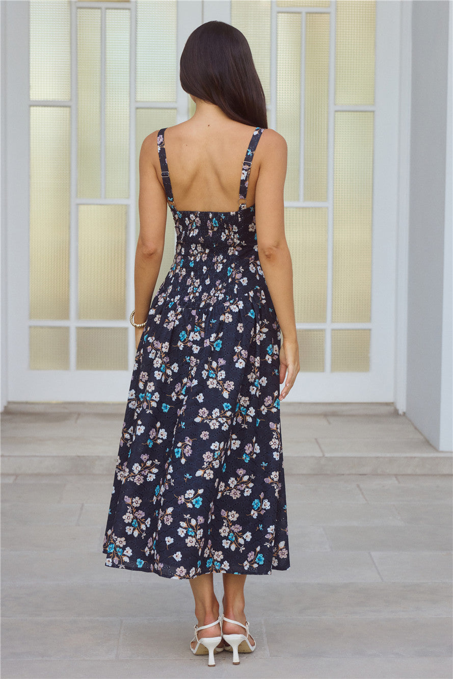 Whimsical Charm Maxi Dress Black
