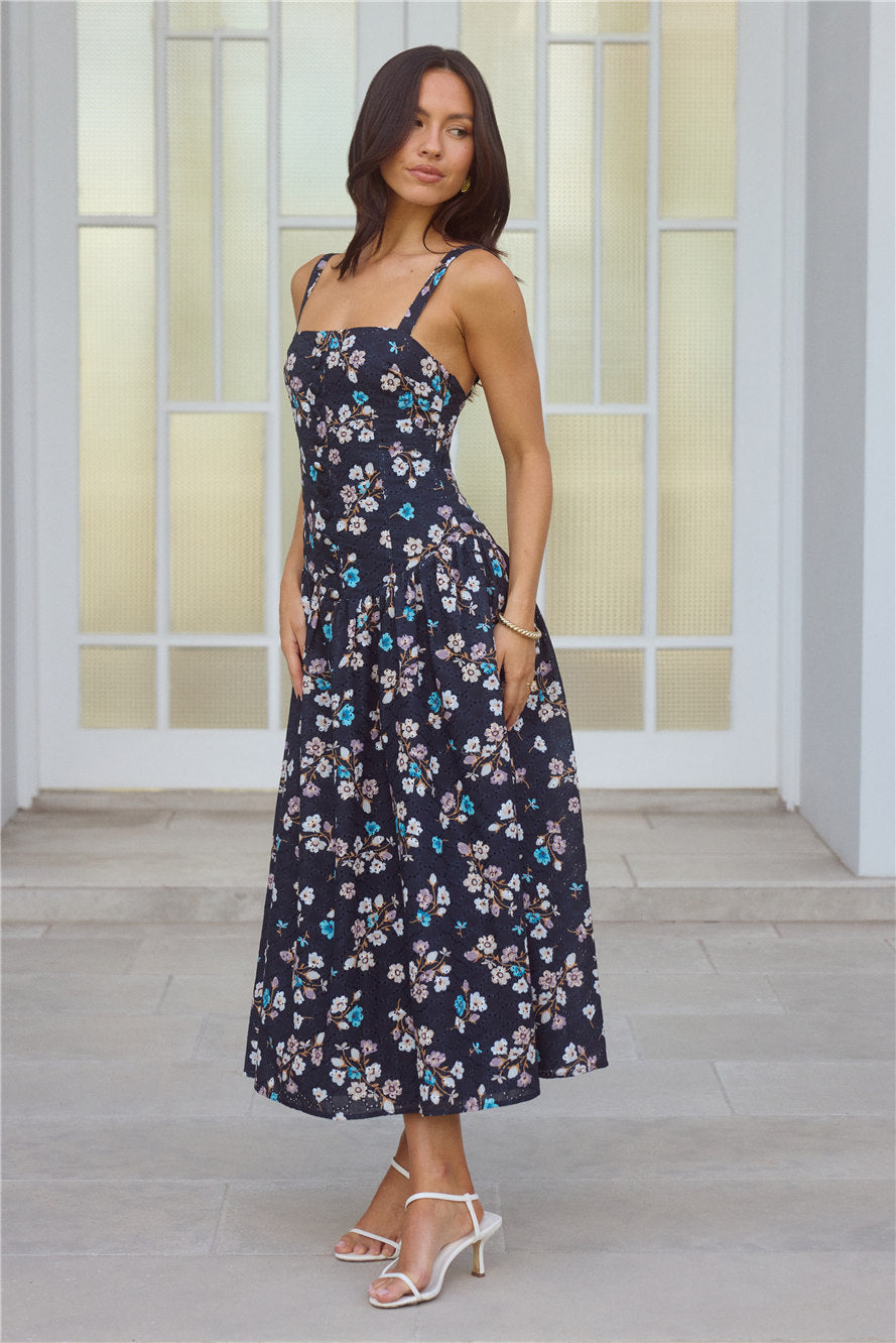 Whimsical Charm Maxi Dress Black