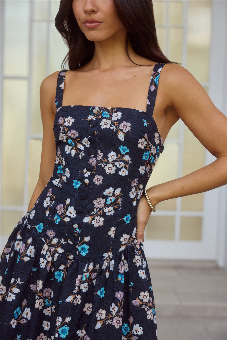 Whimsical Charm Maxi Dress Black