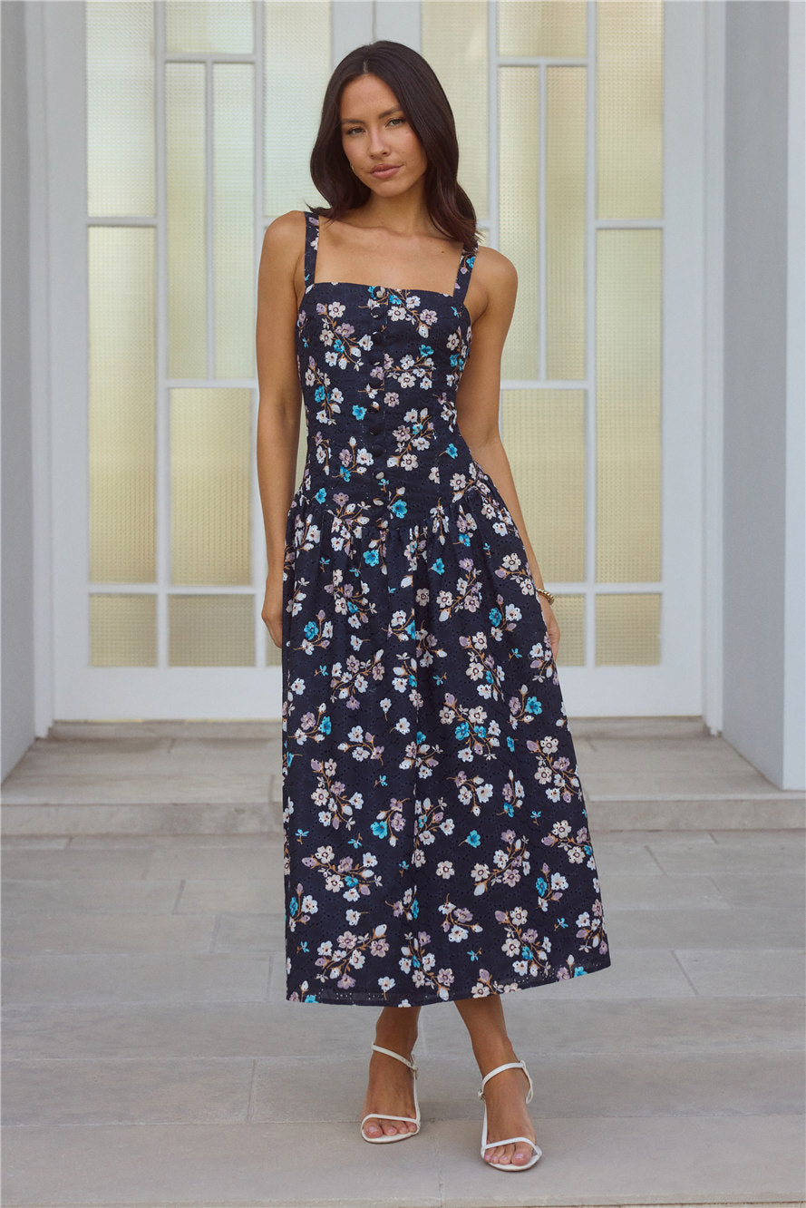 Whimsical Charm Maxi Dress Black