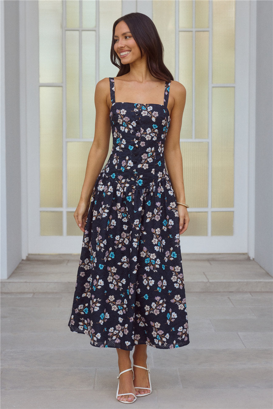 Whimsical Charm Maxi Dress Black