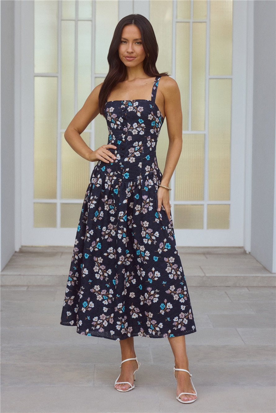 Whimsical Charm Maxi Dress Black