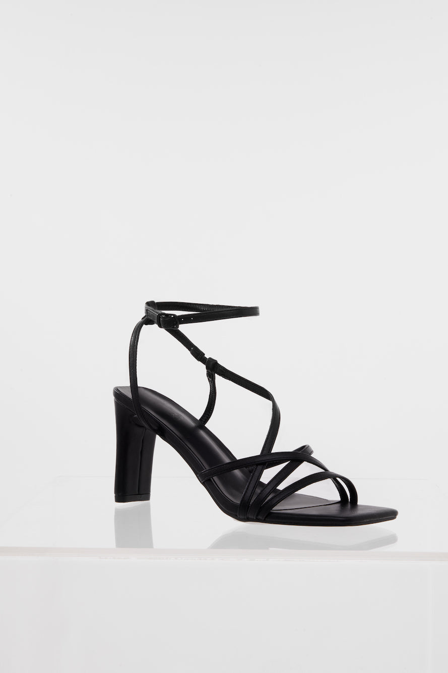 HELLO MOLLY Out Till The Sunrise Heels Black PU