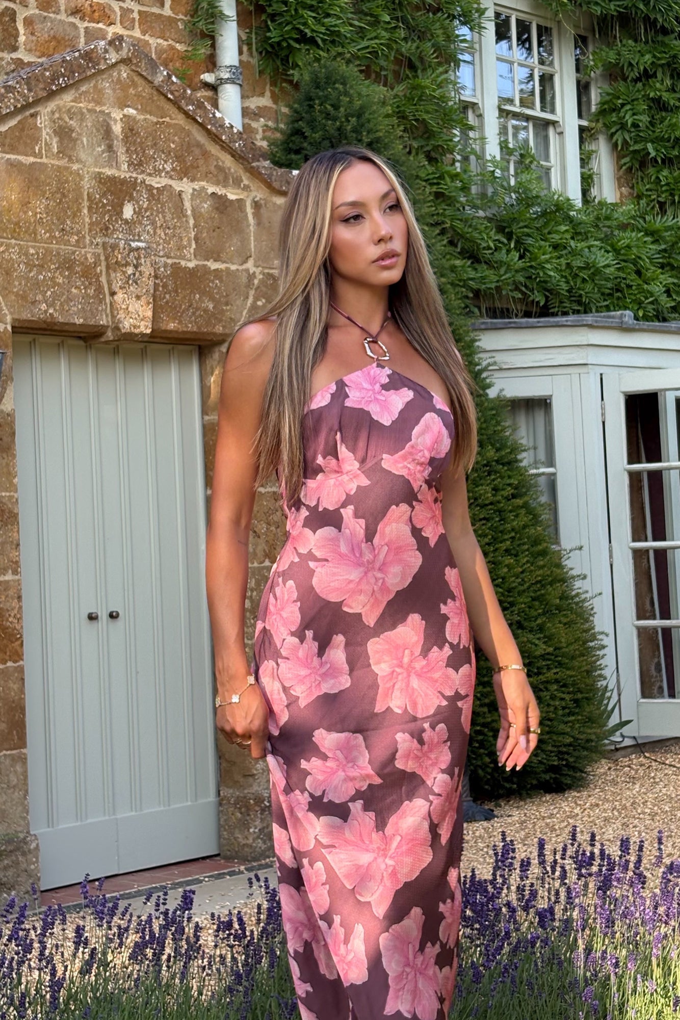 Dove Song Halter Maxi Dress Floral