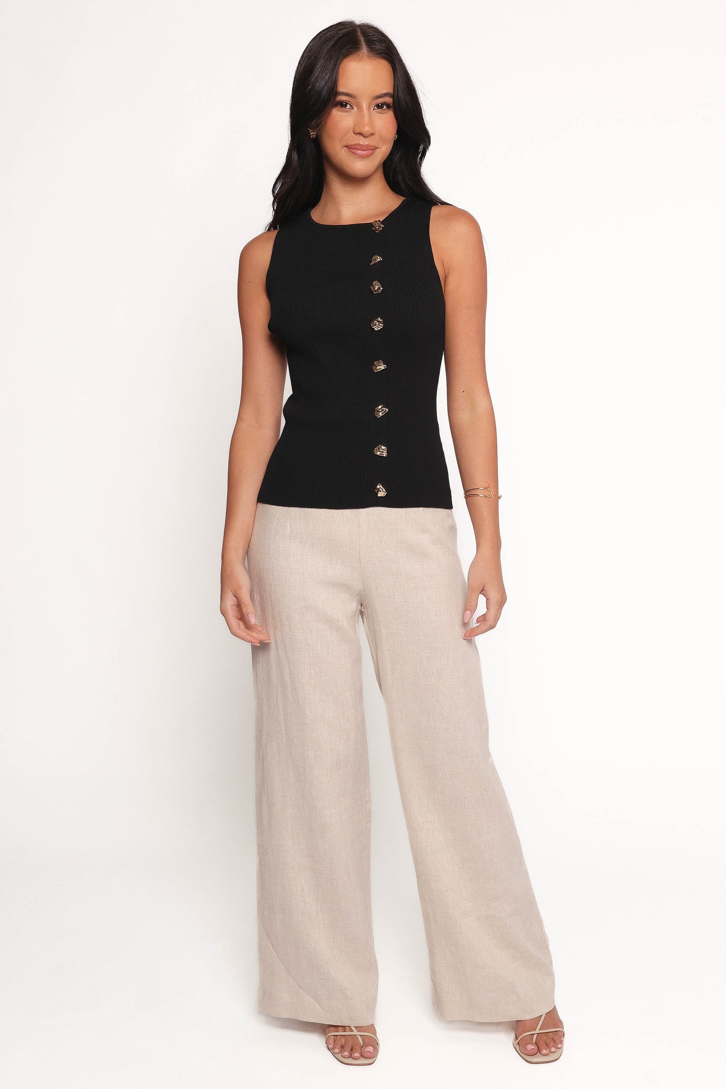 Lysa Knit Vest Top - Black