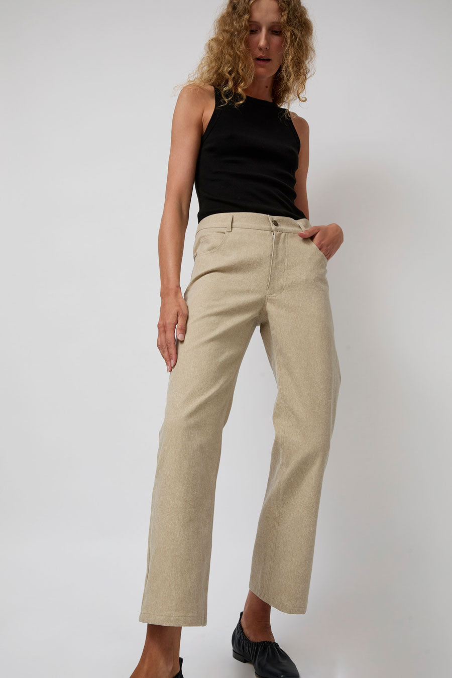 No.6 Agatha Pant in Natural Washed Tan