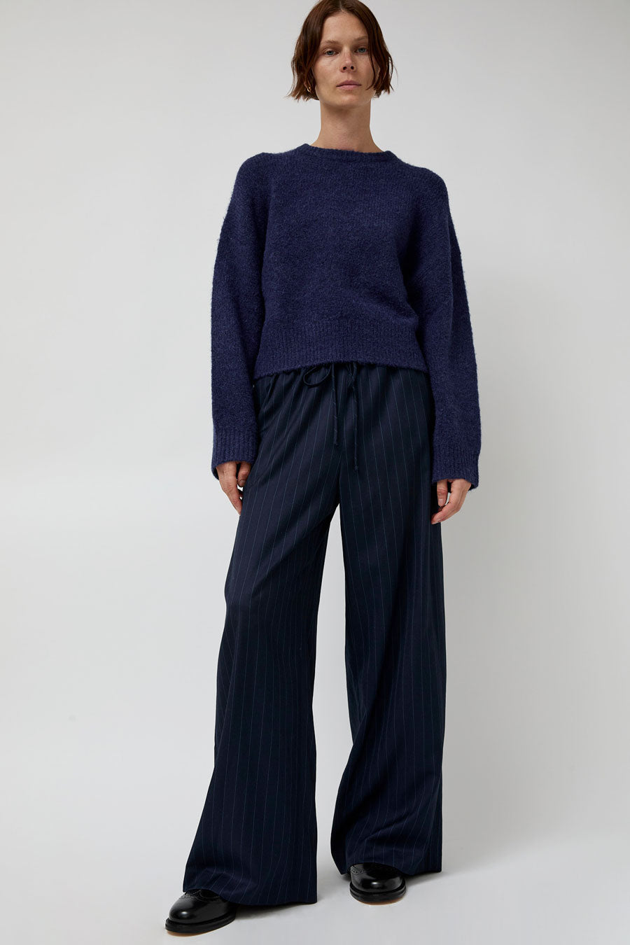 No.6 Mina Pant in Navy Pinstripe