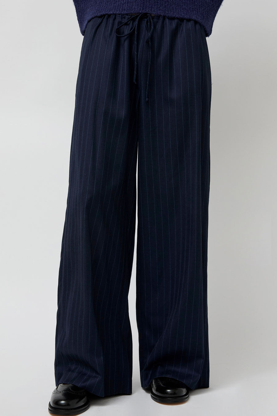 No.6 Mina Pant in Navy Pinstripe