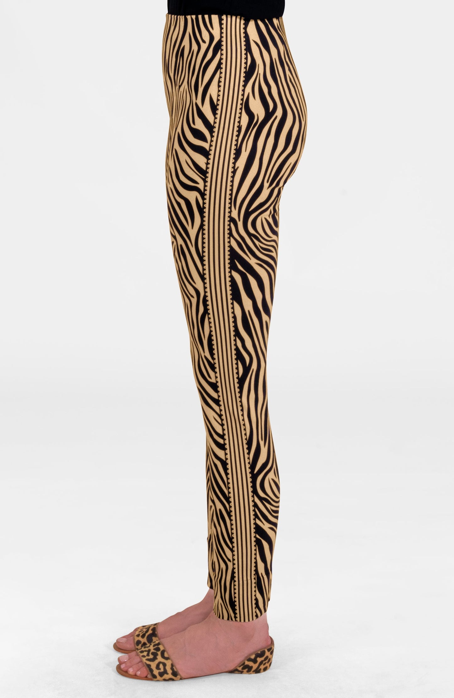 Gripeless Pull On Pants - Animal Instincts - Zebra Khaki