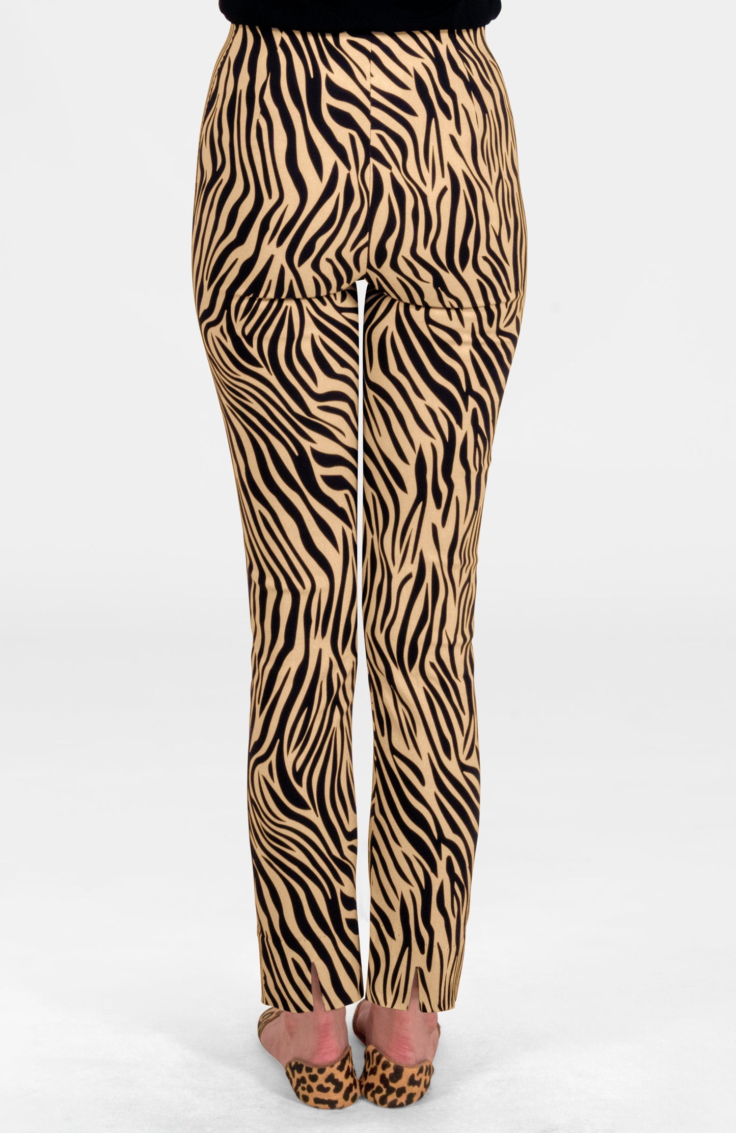 Gripeless Pull On Pants - Animal Instincts - Zebra Khaki