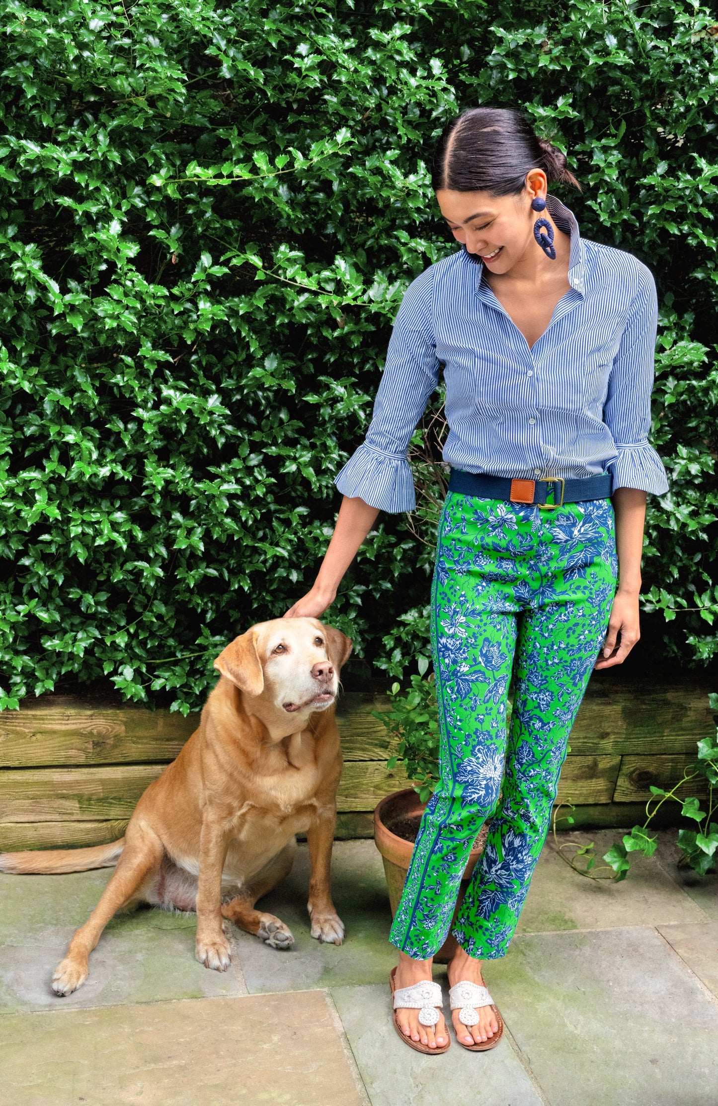 Gripeless Pull On Pants - English Garden