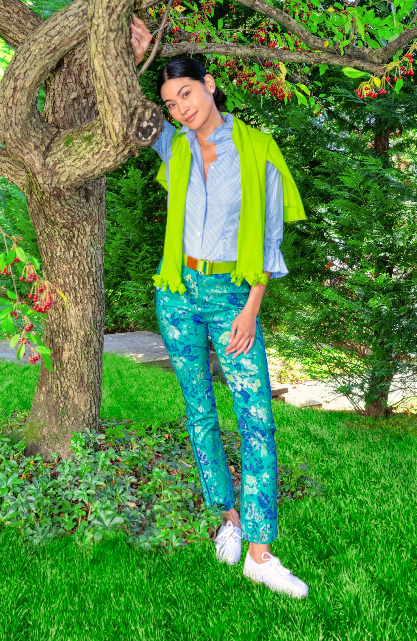 Gripeless Pull On Pants - English Garden