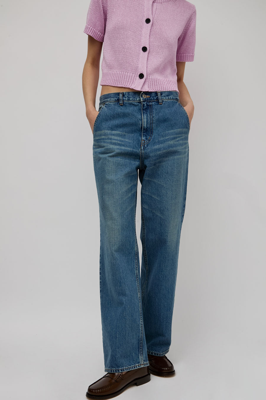 Sayaka Davis Straight Leg Denim in Light Blue