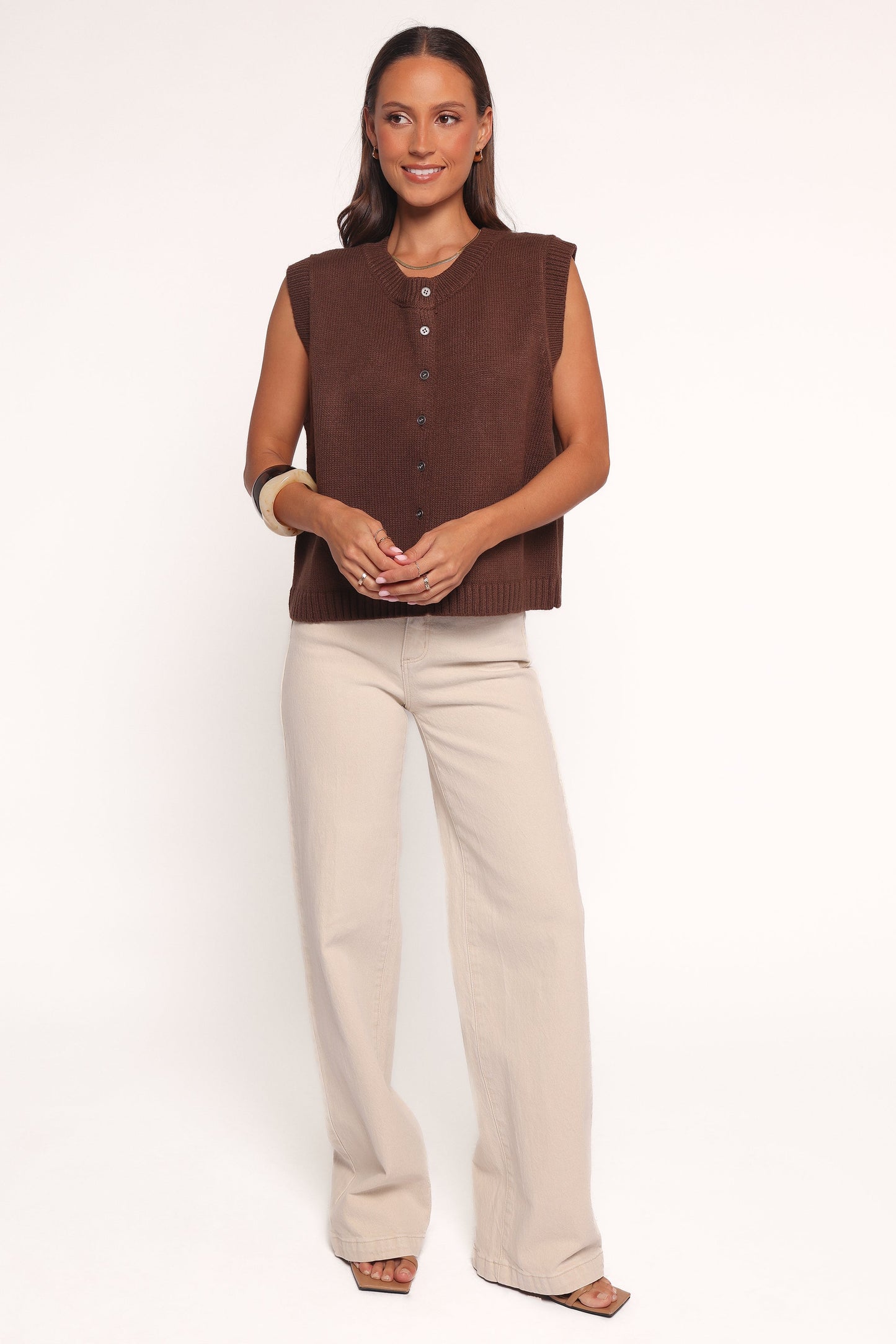 Weston Knit Vest - Dark Chocolate