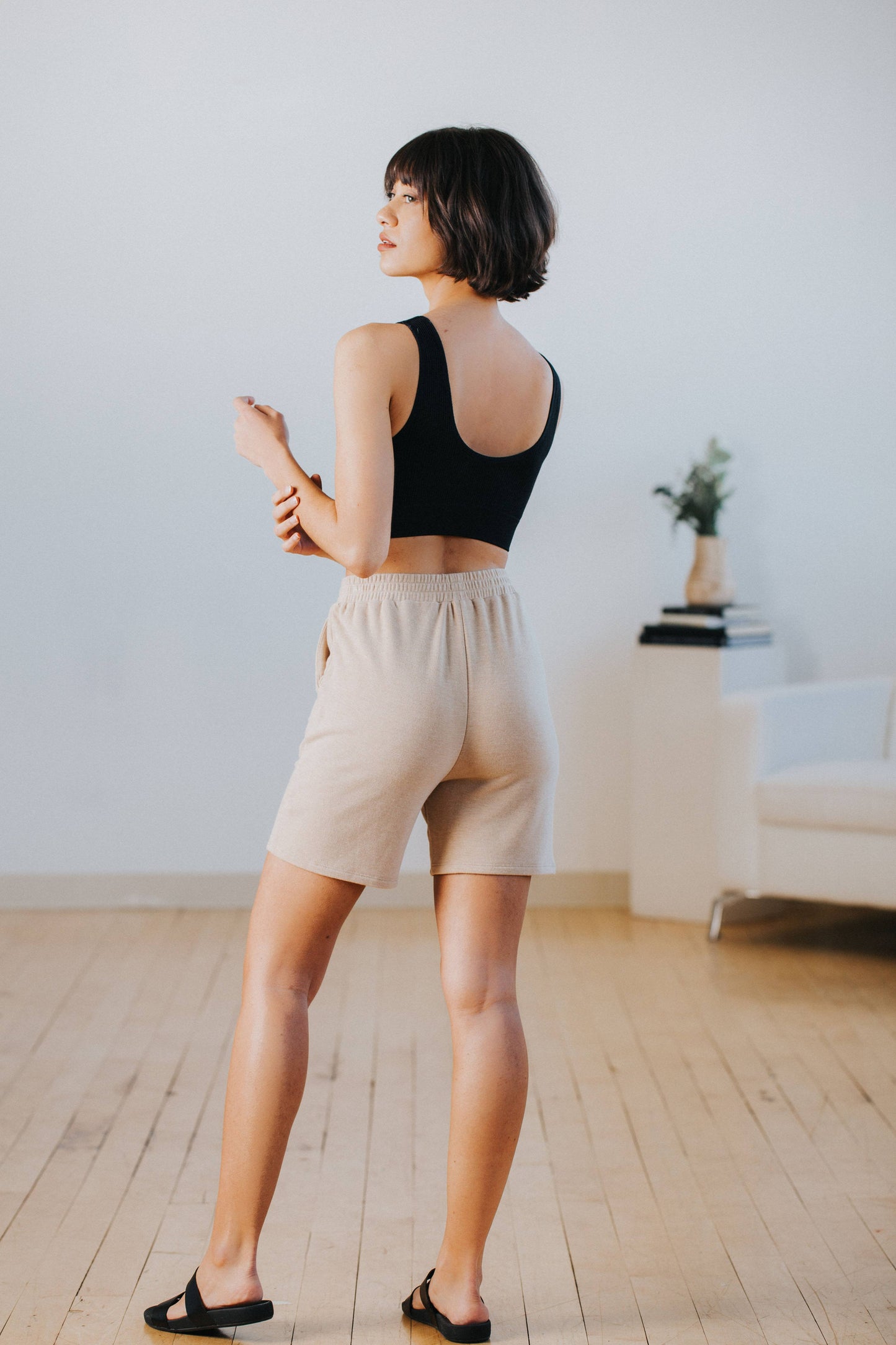 Serena Gym Shorts in Sand