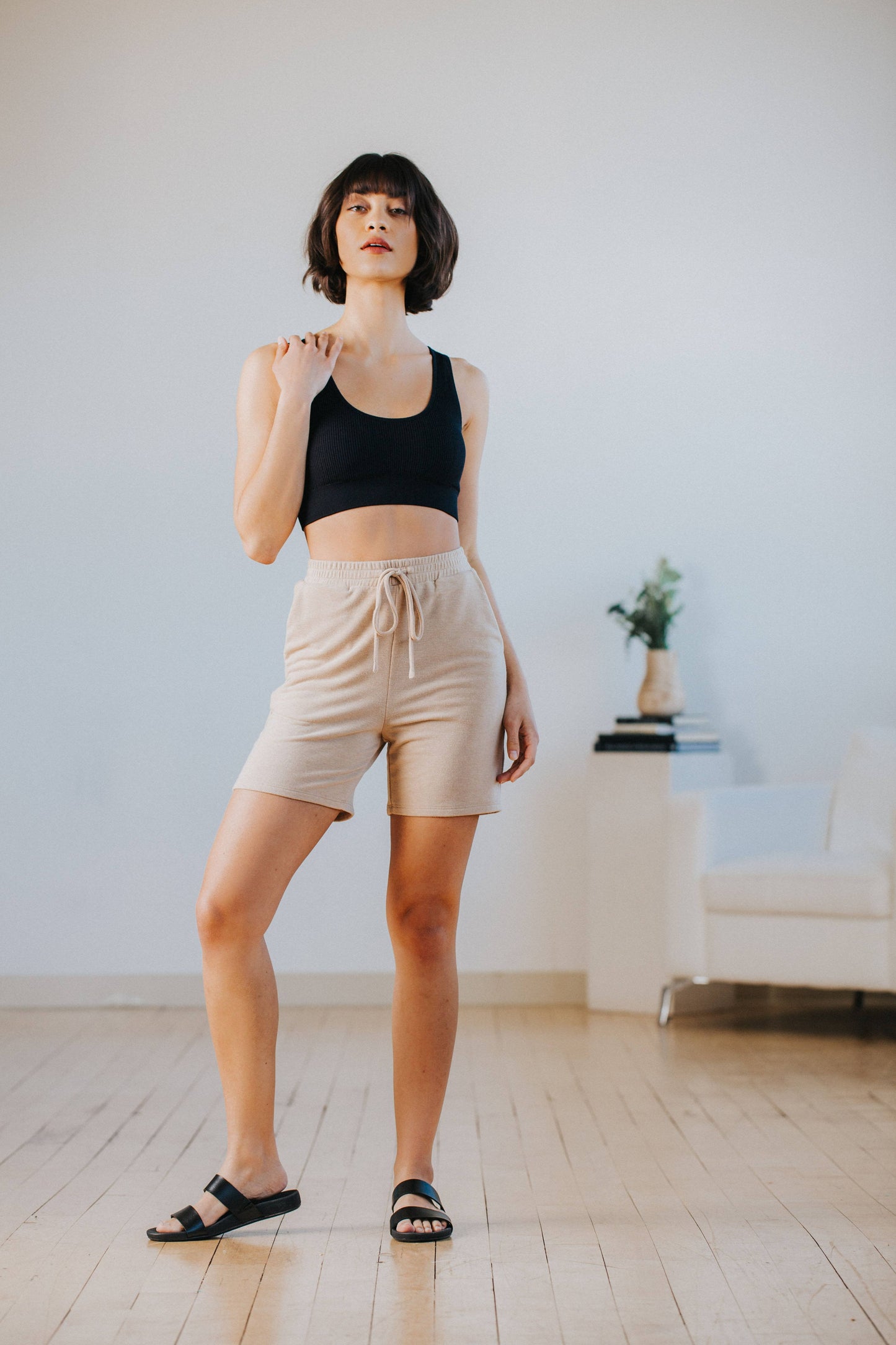 Serena Gym Shorts in Sand