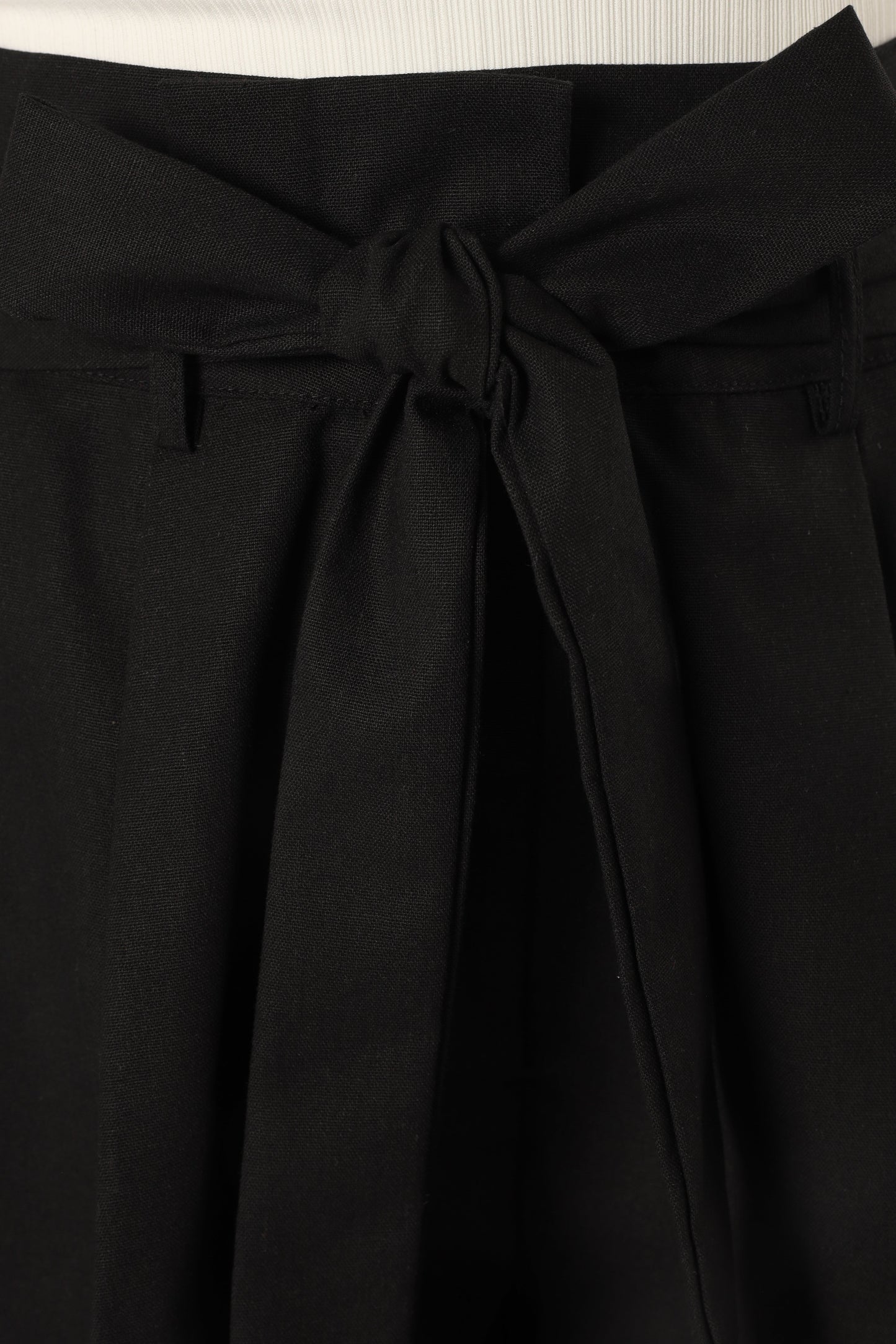 Maya High Waisted Paperbag Shorts - Black