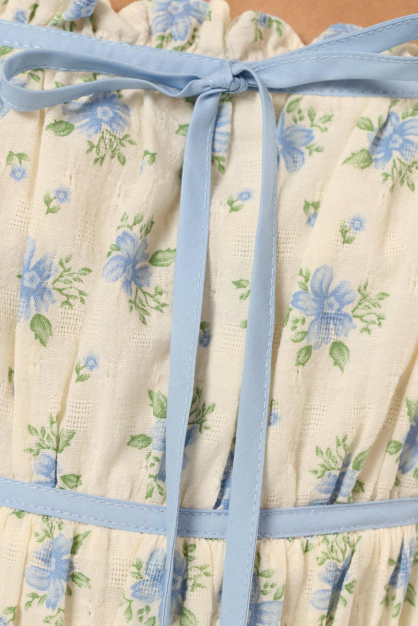 Felicity Midi Dress - Ivory Blue