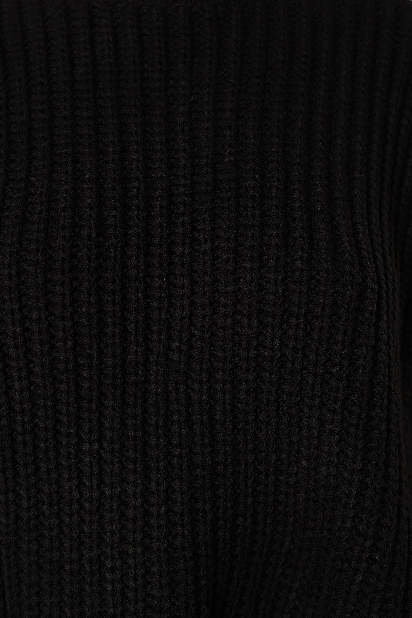 Arlette Textured Knit Sweater - Black