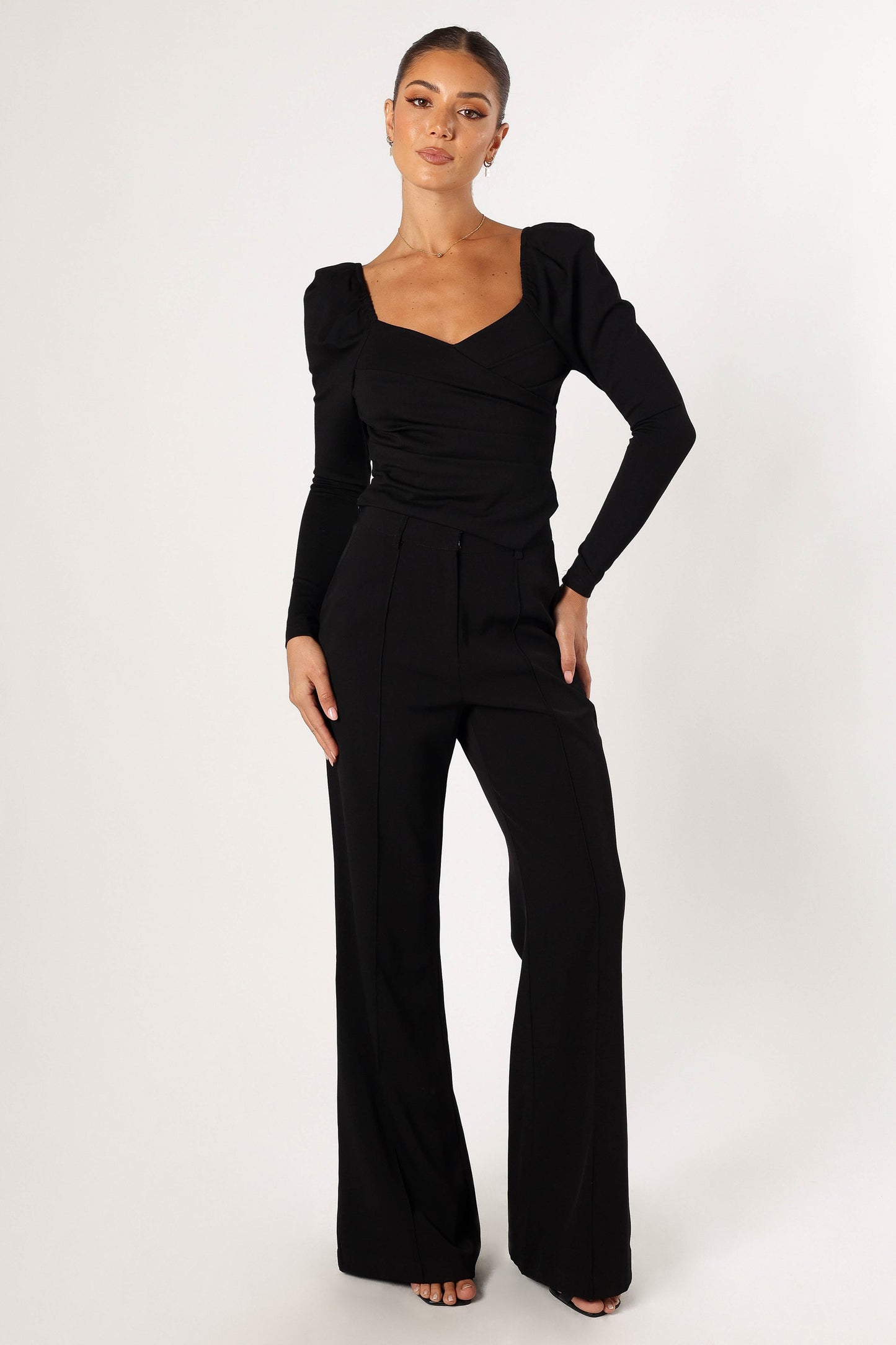 Spencer Long Sleeve Top - Black