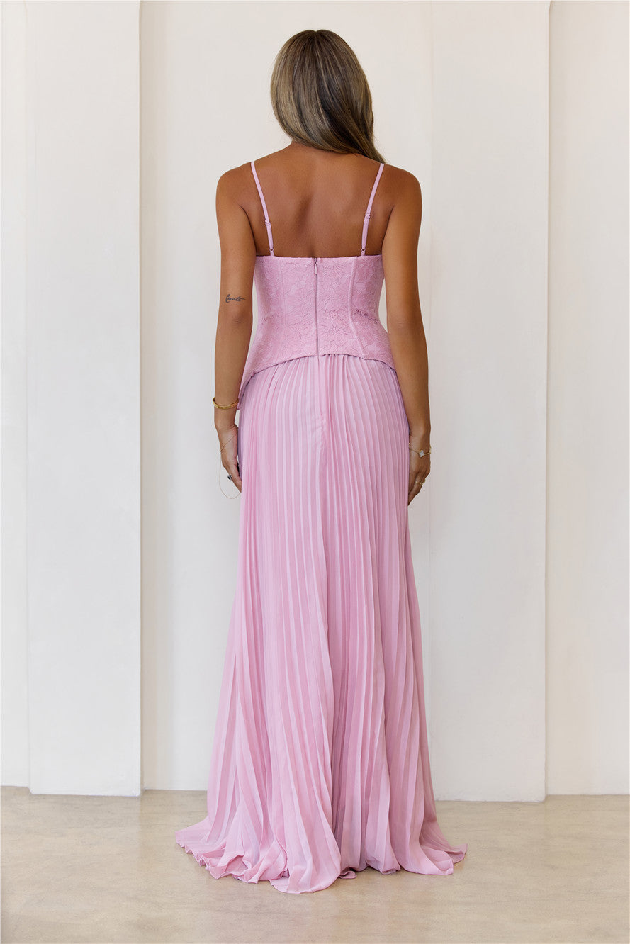Refined Shine Maxi Dress Pink