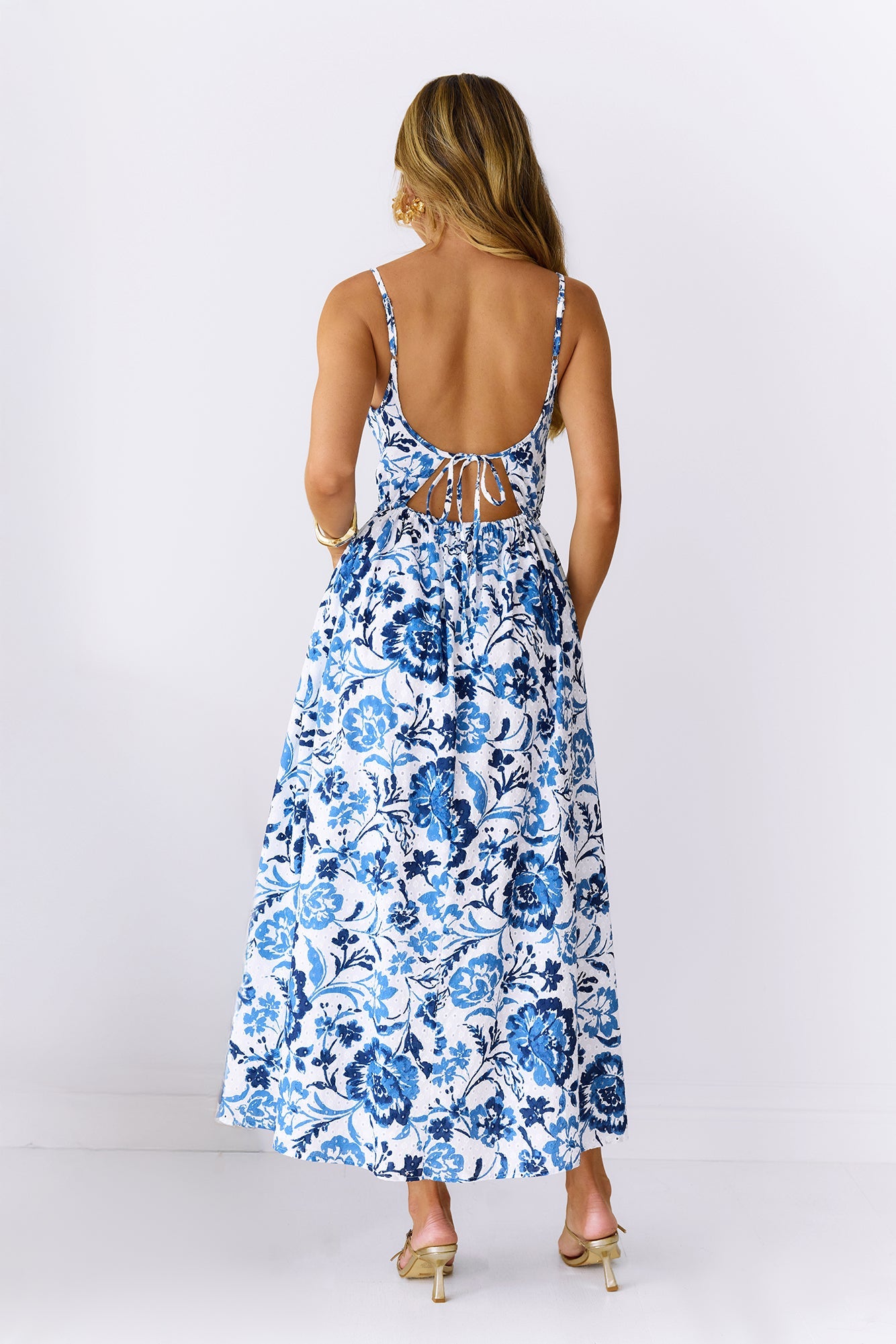 Fresh Blossom Maxi Dress Blue